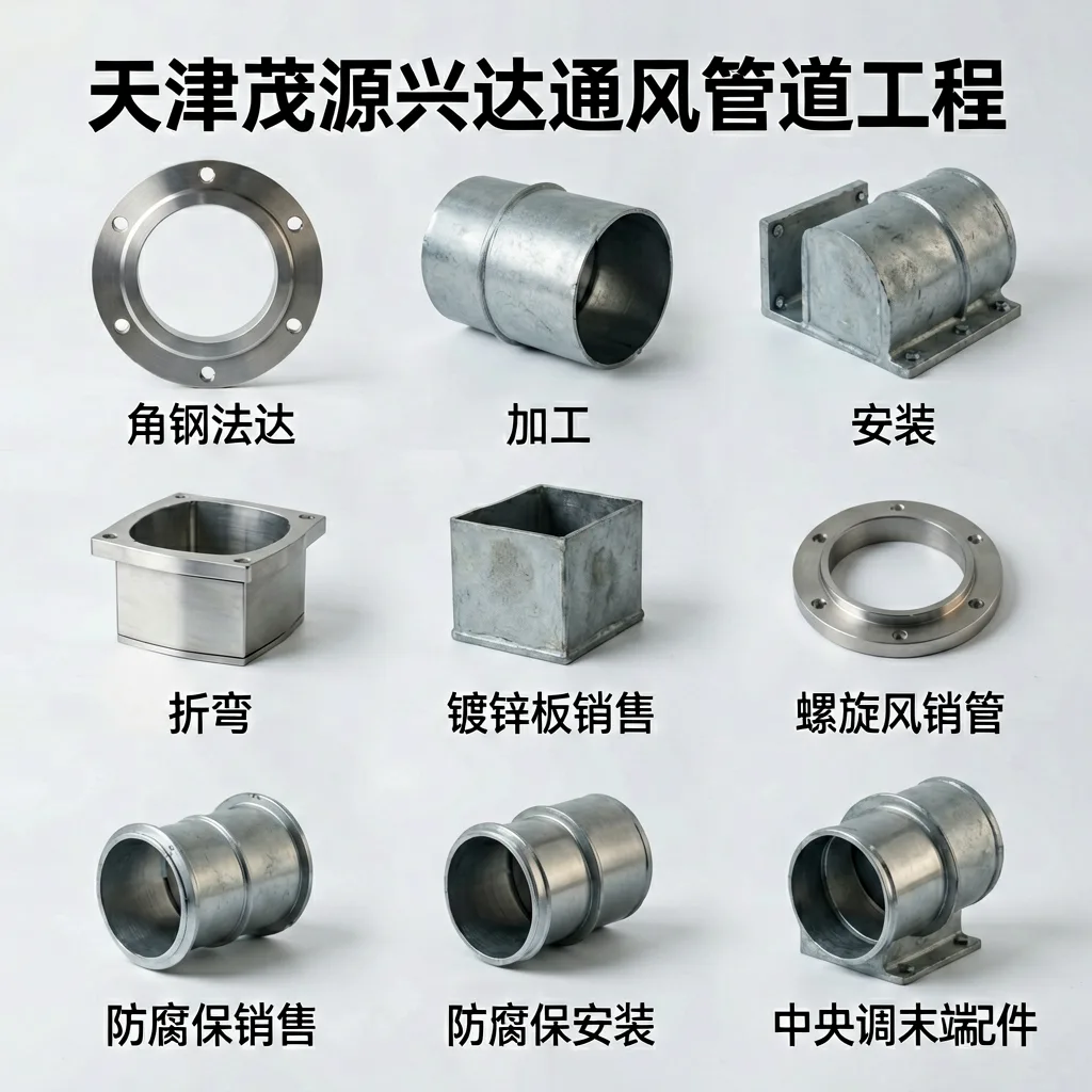 通风管道_角钢法兰_镀锌板销售_加工_折弯_螺旋